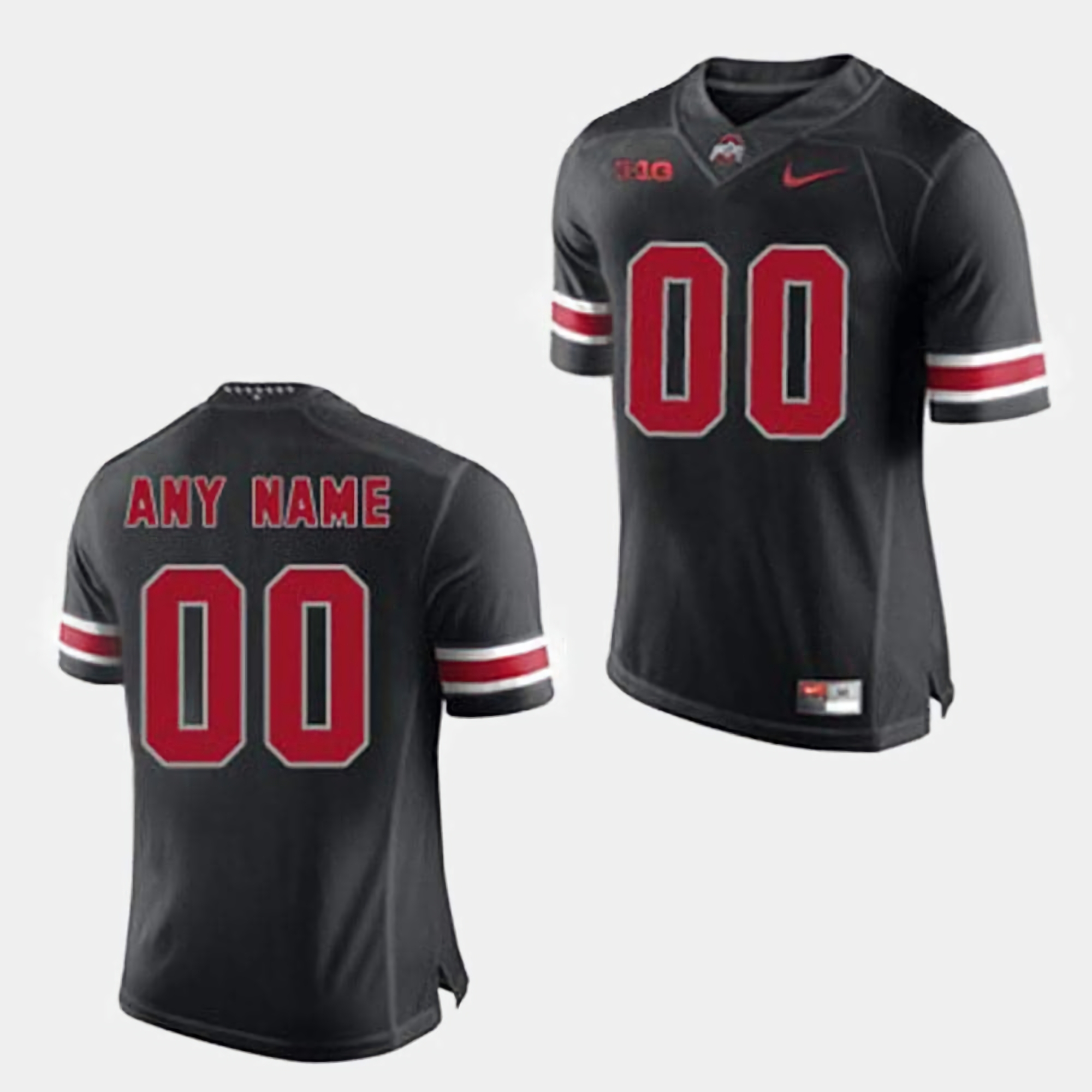 Ohio State Buckeyes Custom Men's #00 Black Authentic Stitched College Football Jersey